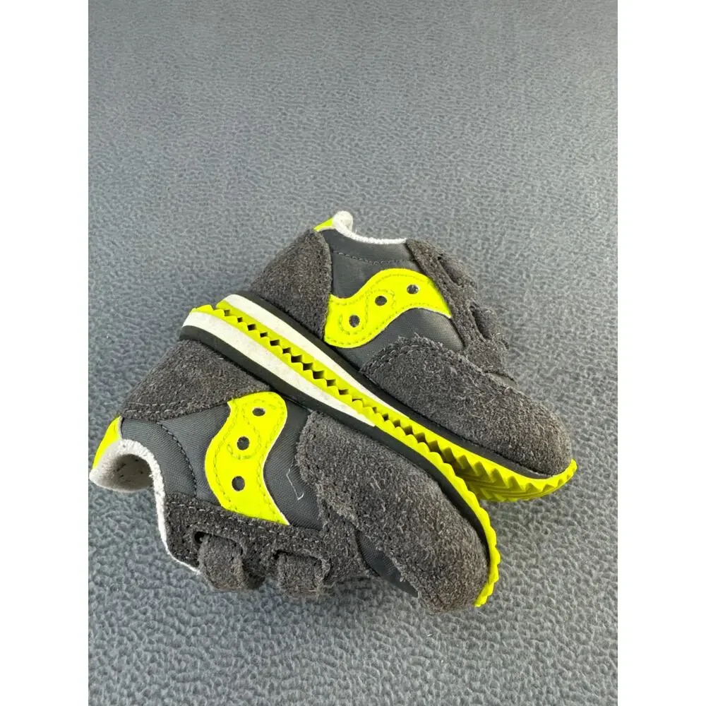Saucony Infant Boy Baby‎ Jazz Crib Grey Green Athletic Sneaker Size 3